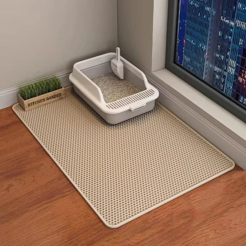 EVA Waterproof Pet Cat Litter Mat Double Layer Pet Litter Box Mat for Cat Non-slip Toilet Pad Washable Bed Mat Cat Accessories