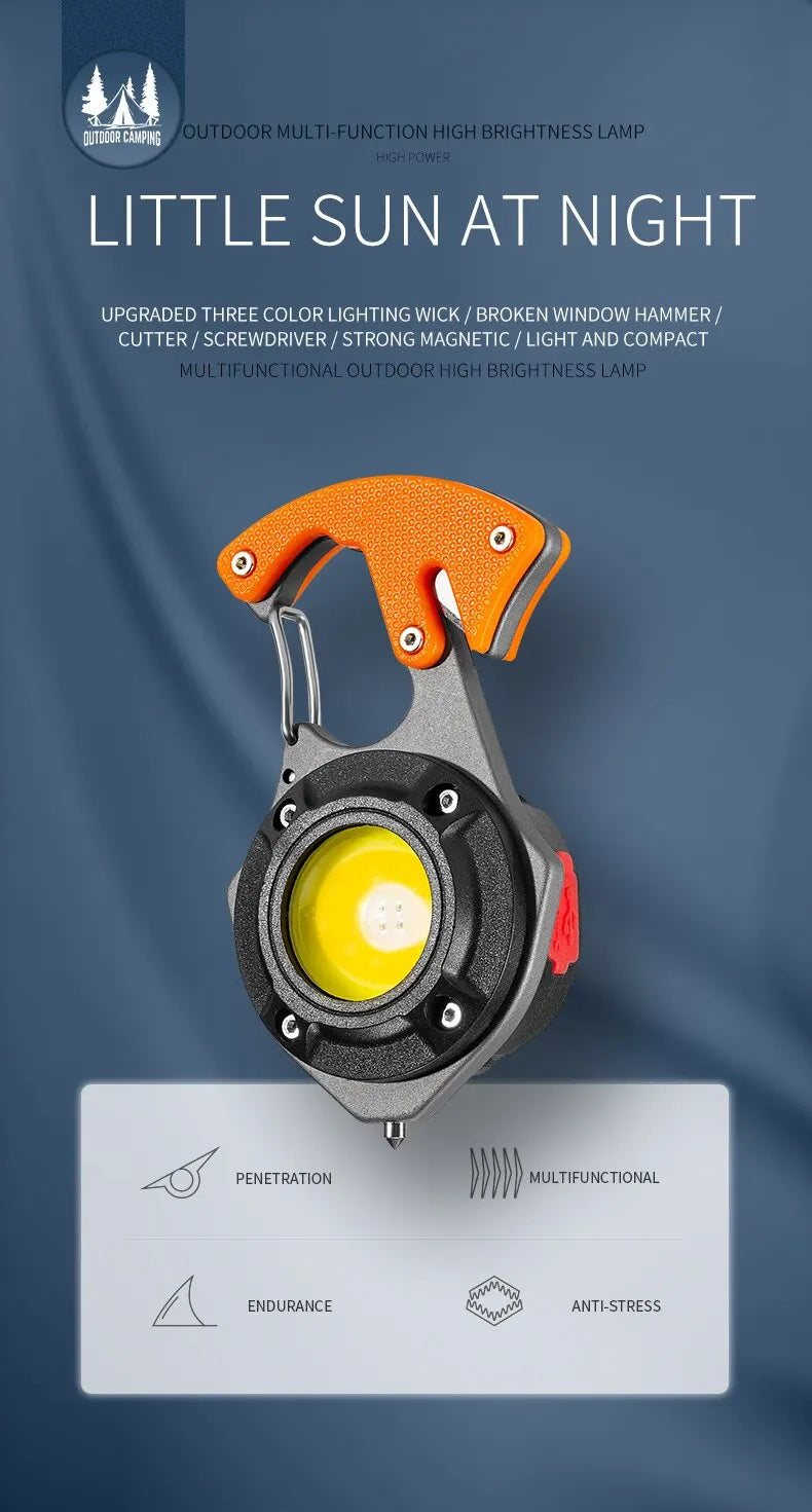 Multifunctional Portable Highlighting Light Type-c Fast Charging Large Capacity Battery Life Keychain Lamp COB Flashlight