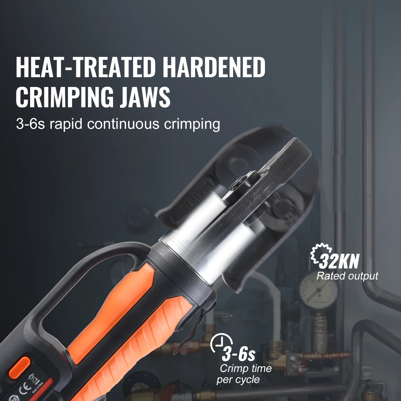 VEVOR Press Tool Kit Electric Pipe Crimping Tool with M15 M22 M28 Jaws with 4.0Ah Battery Pipe Crimping Tools Carrying Case