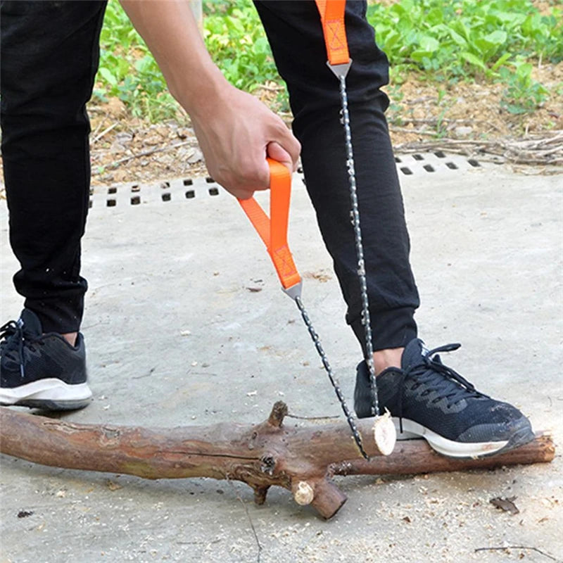 11 Teeth Outdoor Portable Hand-drawn Wire Saw Field Mountaineering Life-Saving Chain Saw Tool Multi-function Saw Chain Pocket