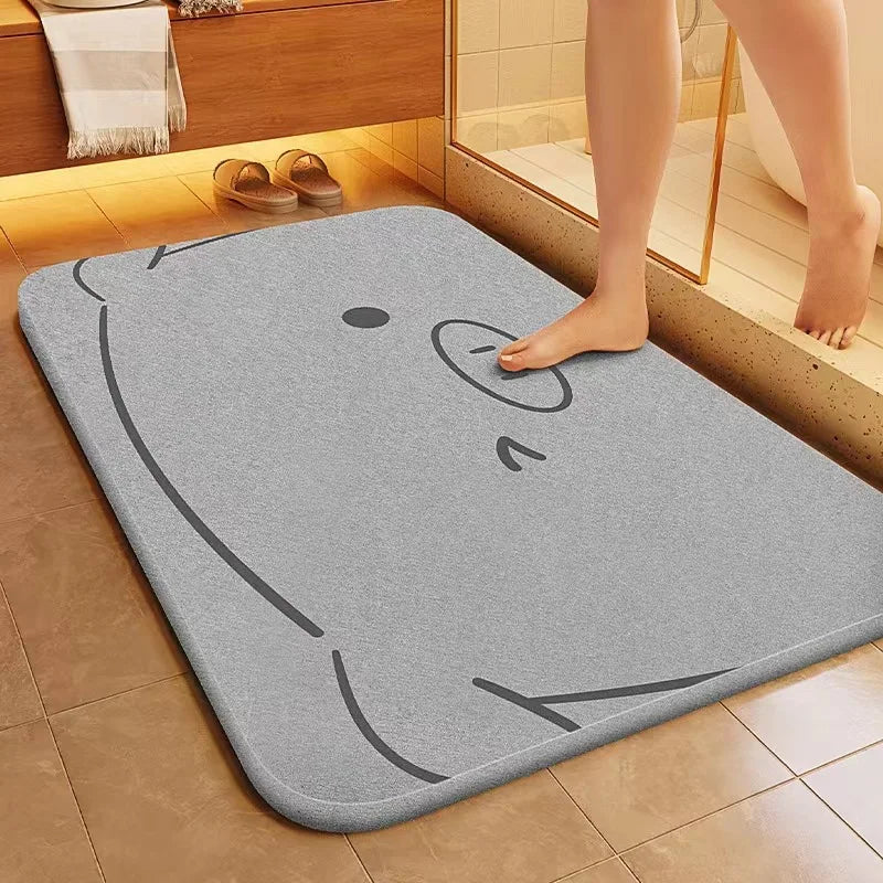VIKAMA simple and soft bathroom mat, quick water absorption, anti slip, quick drying, bathroom door, household carpet