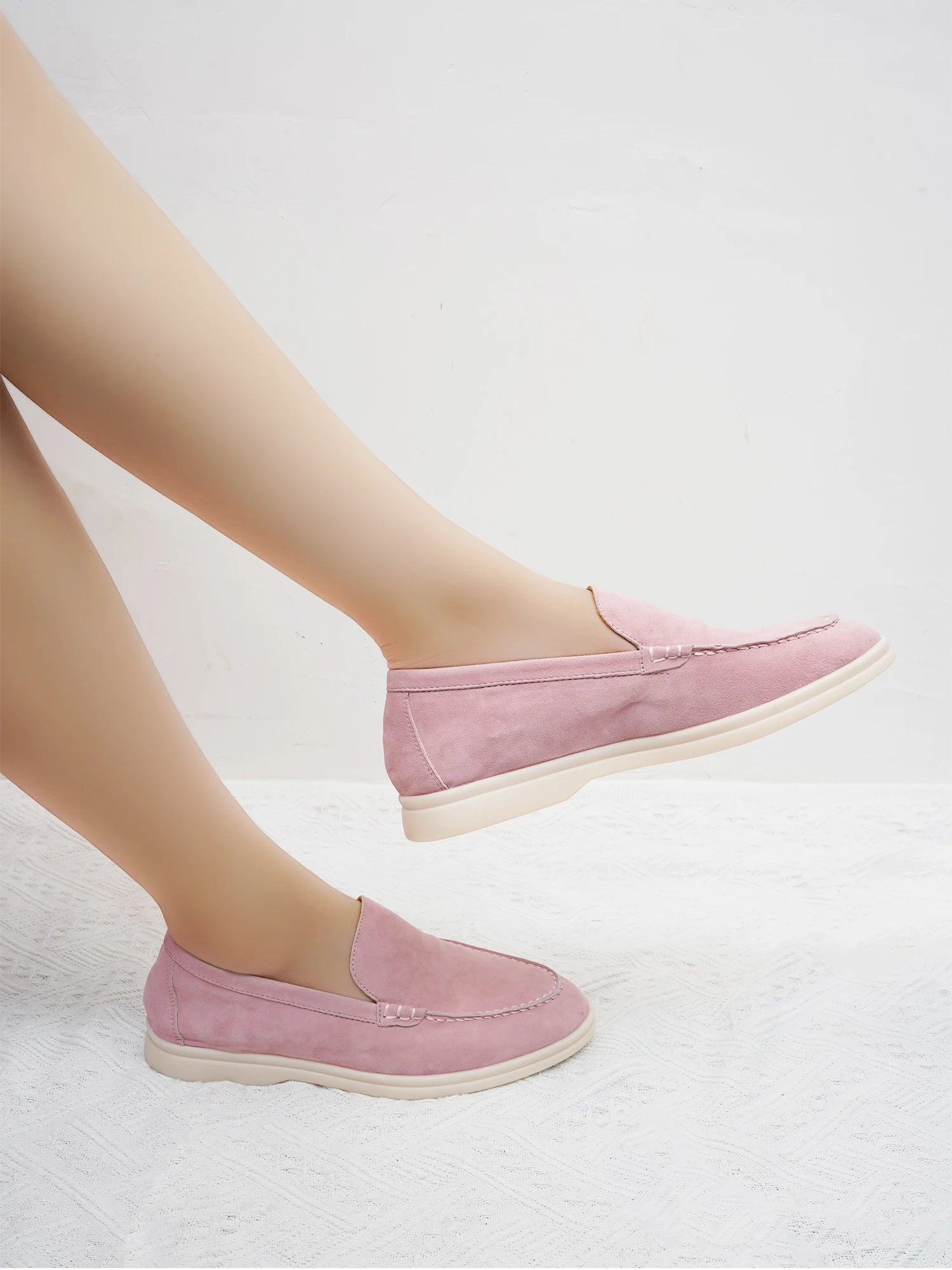 Spring and Autumn Hot Women's Le Fu Shoes Classic Round Head Shallow Mouth Genuine Leather Women's Shoes Retro Daily Shoes
