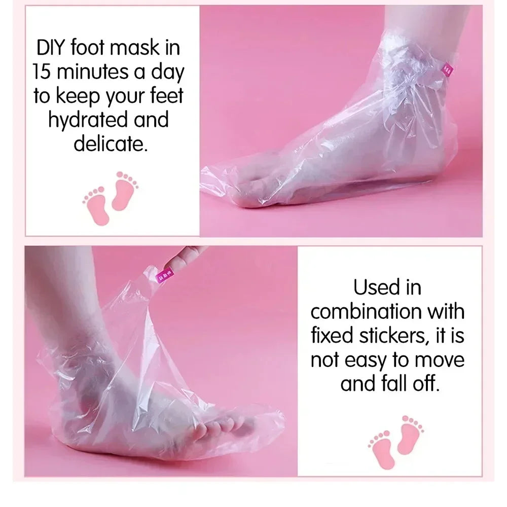 100PCS Disposable Foot Bags Detox SPA Covers Transparent Foot Mask Covers Moisturizing Pedicure Prevent Infection Remove Chapped