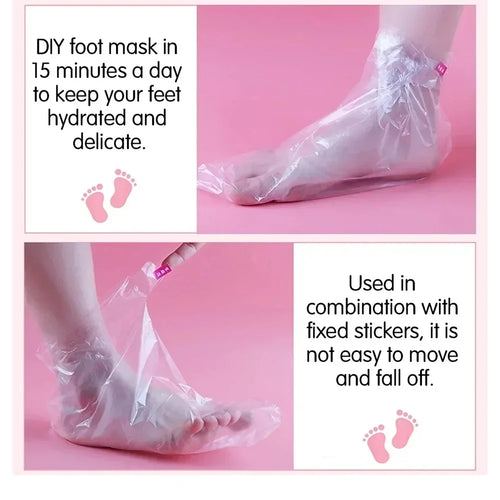100PCS Disposable Foot Bags Detox SPA Covers Transparent Foot Mask Covers Moisturizing Pedicure Prevent Infection Remove Chapped