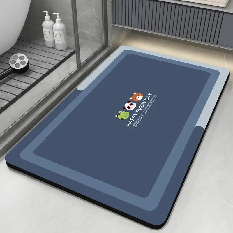 VIKAMA Premium Diatomaceous Earth Bathroom Mat Absorbent Quick-Dry Foot Mat Bathroom Shower Area Anti-Slip Rug Home Decor