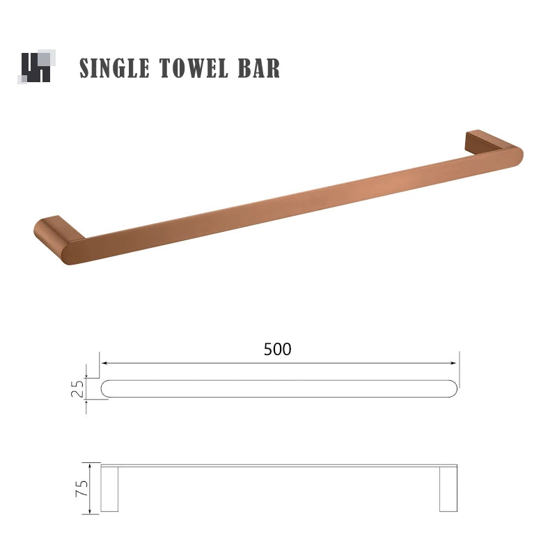 Brushed Rose Gold Storage Rack Towel Bar Tissue Holder Bathrobe Hook Cup Holder Toilet Brush Soap Dish Bathroom Accessories