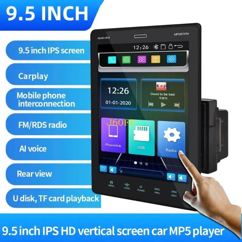 J60F Double Din Car Vertical Screen Multimedia PlayerMp5 Bluetooth-compatible Carplay