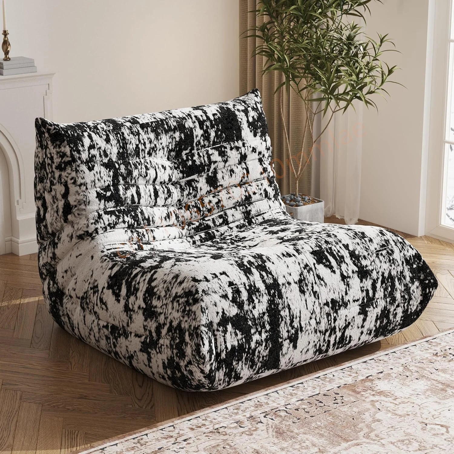 DIGGERA Single Lazy Sofas Chair Togo Sofa Couch Memory Foam Bean Bag Chair For Living Room Bedroom Fireside Chairs