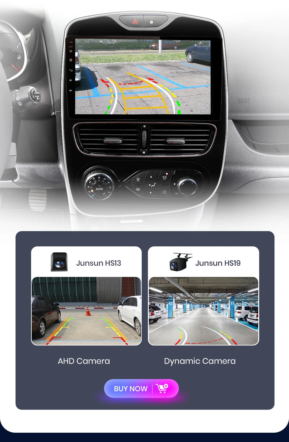 Junsun Wireless CarPlay Android Auto Car Radio for Renault Clio 4 2012- 2017 2 DIN Multimedia Stereo with Built-in Cooling Fan GPS Navigation SWC Bluetooth FM RDS DSP IPS Screen Car Intelligent Systems 4G WiFi 8 Core