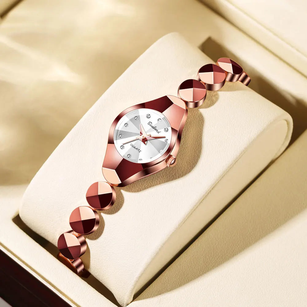 Luxury Woman Wristwatch Elegant Waterproof Alloy Steel Watch for Ladies Dress Bracelet Small Dial Quartz Women Watches Reloj