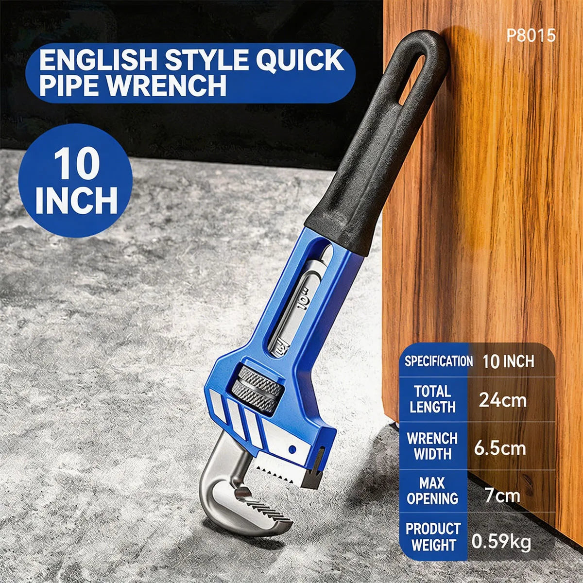 Heavy Duty Adjustable Pipe Wrench 8-12 Inch