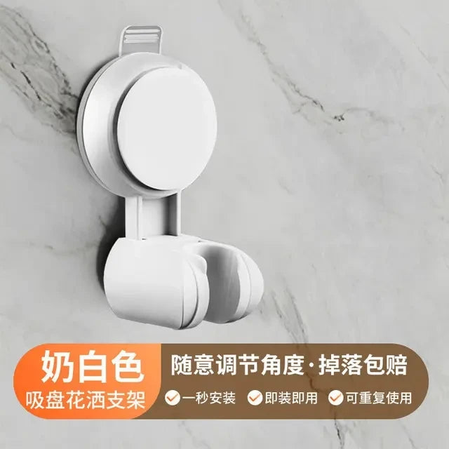 Unique Horizontal Setting Suction Cup Handheld Shower Head Holder Large Shower Supports Relocatable Wall mounted Shower Holder