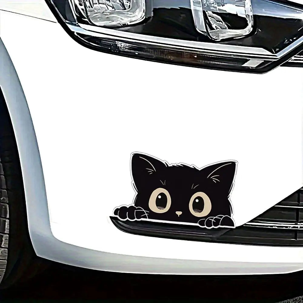 Car Sticker Accessories Poor Cat Is Stealing with Big Eyes Watch Vinyl Car Styling Cover Waterproof PVC Decals
