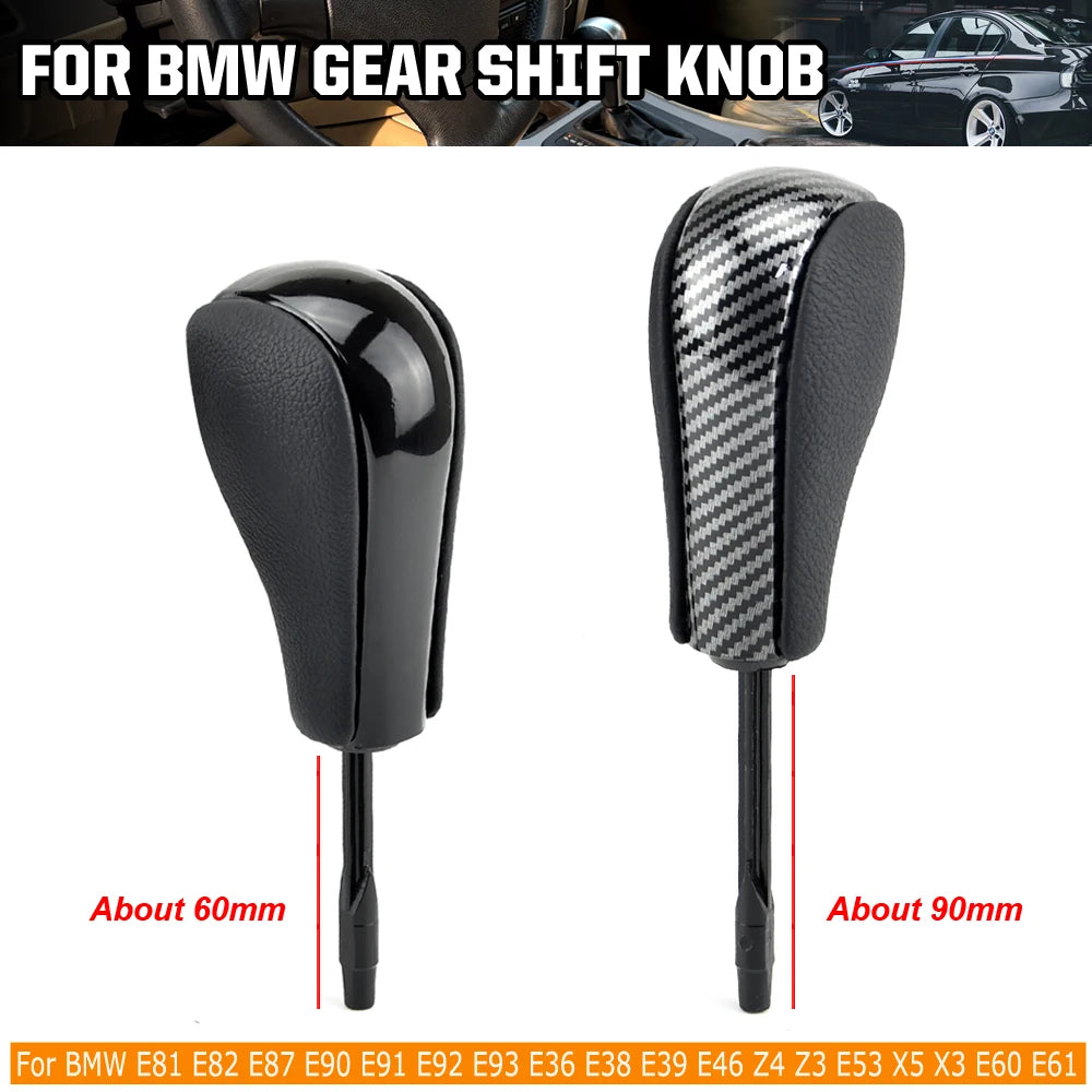 Automatic Car Gear Shift Knob For BMW E39 E46 E53 E60 E61 E63 E64 E81 E82 E87 E90 E91 E92 E93 E83 ABS Carbon fiber Car Styling