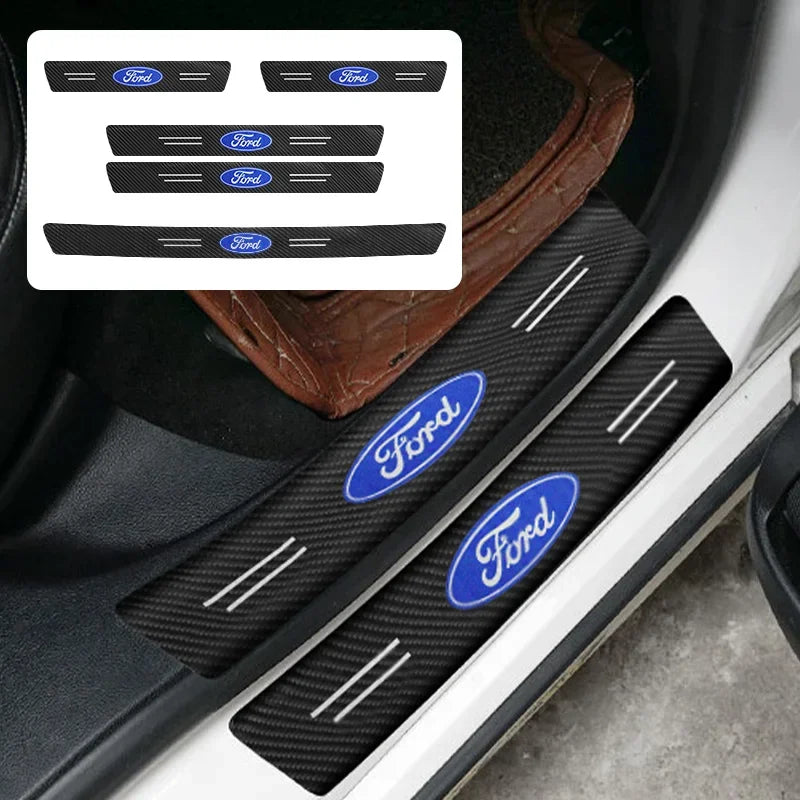 4/1Pc Carbon Fiber Car Door Edge Sill Protector Strip 3D Sticker For Ford Fiesta MK7 Mondeo MK4 ST Focus MK1 MK2 MK3 Focus 2 3 4