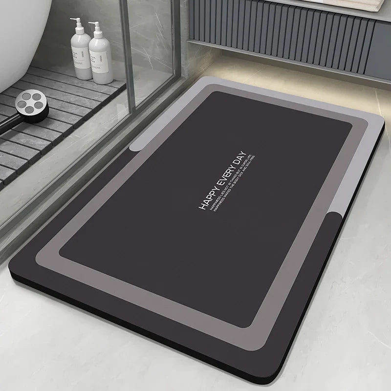 VIKAMA Premium Diatomaceous Earth Bathroom Mat Absorbent Quick-Dry Foot Mat Bathroom Shower Area Anti-Slip Rug Home Decor