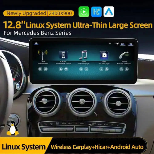 Autoradio de voiture 12,3'' Carplay Android Auto Système Linux GPS Lecteur multimédia vidéo pour Mercedes Benz GLE W166 C292 2015-2019