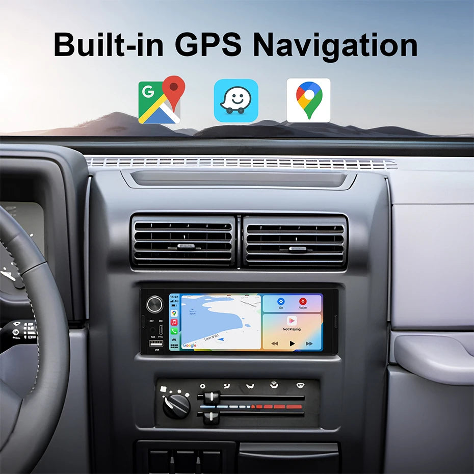 AINAVI Wireless Carplay Android Auto Universal Car Radio 1 Din HD IPS Touch Screen Car Multimedia Rear Camera MIC USB Type C 1280*720 Full In-Cell 1DIN Car Stereo BT 5.0