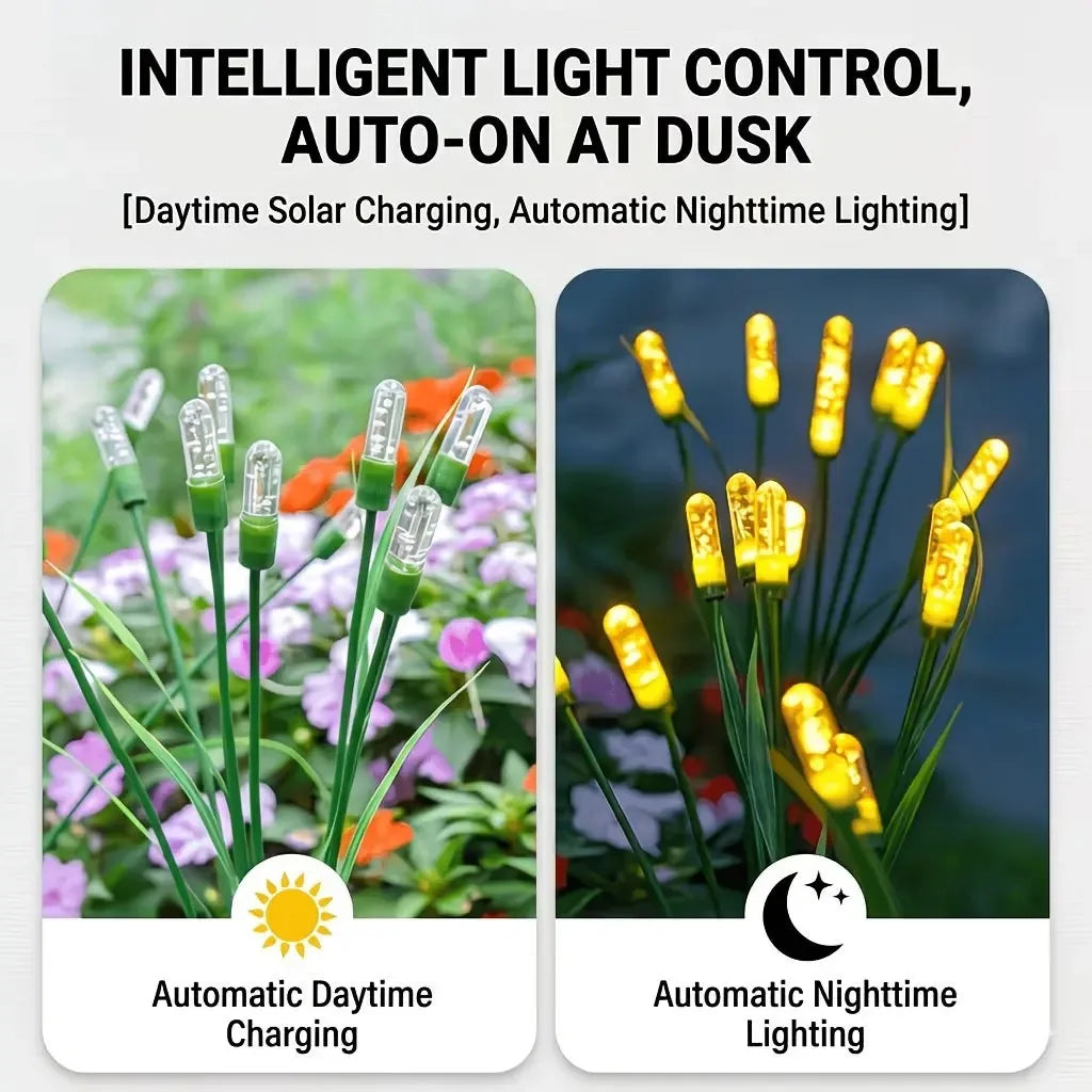 Outdoor Solar Firefly Reed Lights 6LED Swing Lamp Waterproof Pathway Lawn Street Garden Decoration Landscape Lighting