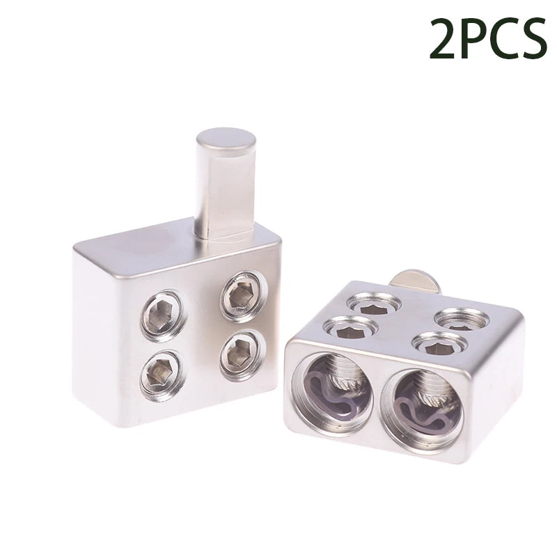 2 pièces séparateur audio de voiture fil d'alimentation terminal amplificateur audio double calibre 1/0 vers réducteurs d'entrée d'ampli calibre 1/0 décharge