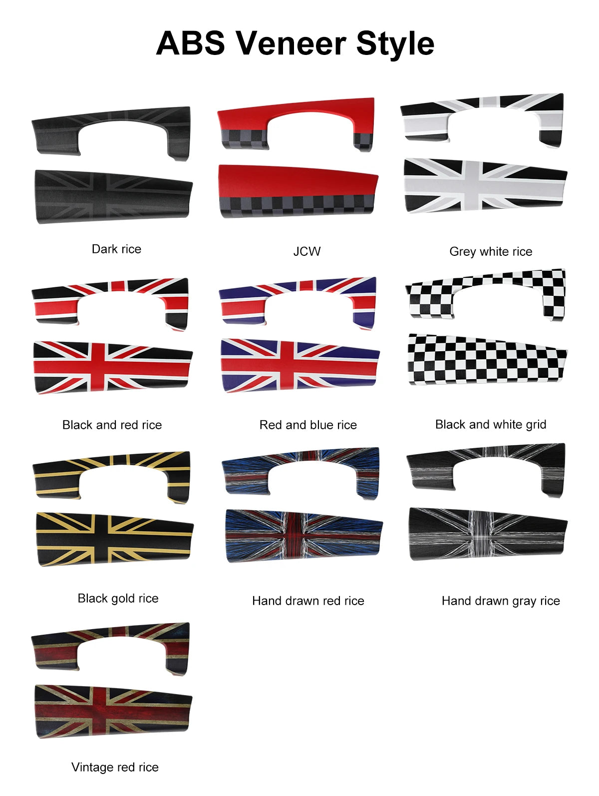 Car Dashboard Decorative Shell ABS Leather For Mini Cooper F55 F56 F57 2014-2021 Center Console Decorative Shell Car Accessories