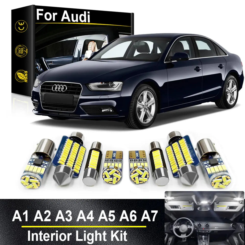Car Light LED Interior Kit Canbus For Audi A3 S3 8L 8V 8P A4 S4 B5 B6 B7 B8 A5 S5 8TA 8T3  A6 S6 C5 C6 C7 A7 1996-2024 Auto Part