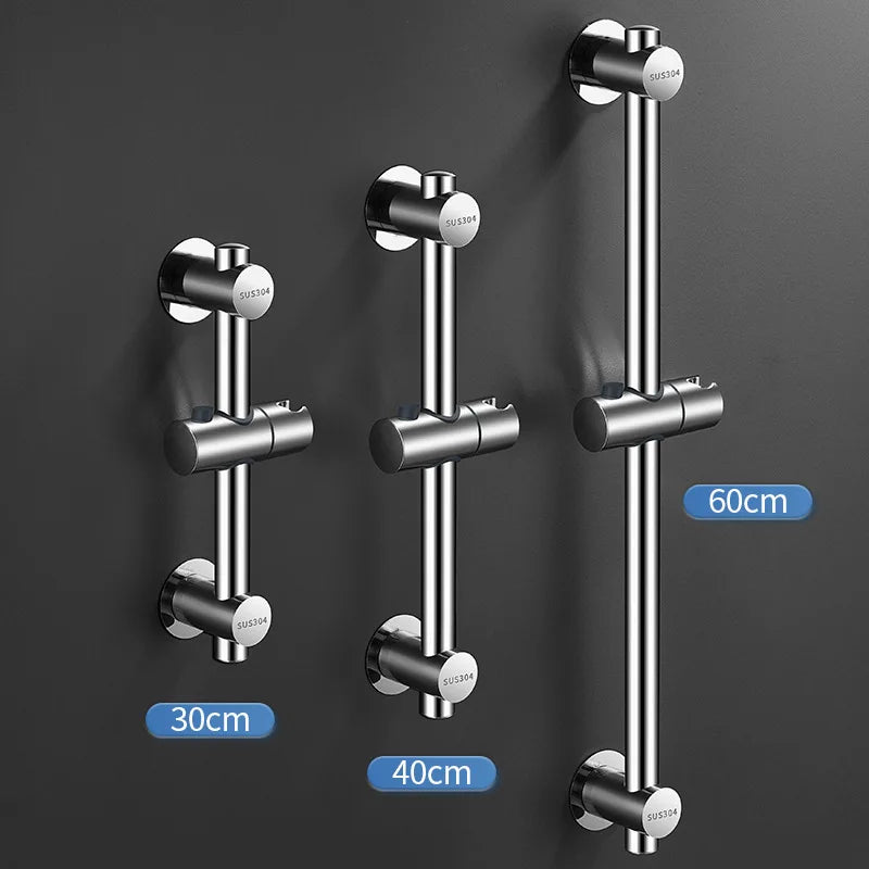 Barre de douche coulissante murale en acier inoxydable noir avec rail réglable pour pommeau de douche à main Accessoires de salle de bain