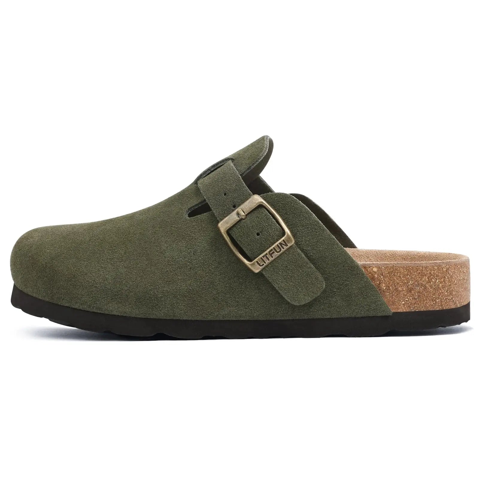 Asgard Women's Genuine Leather Clogs Soft Cork Footbed Cow Suede Mules With Adjustable Strap Fashion Comfort Slip on Slippers