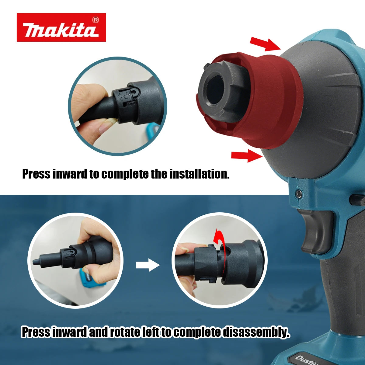 Makita DAS180 18V Cordless Air Blower Multifunction Dusting Machine with Nozzle Air Dust Removal Gun And Inflator Tool