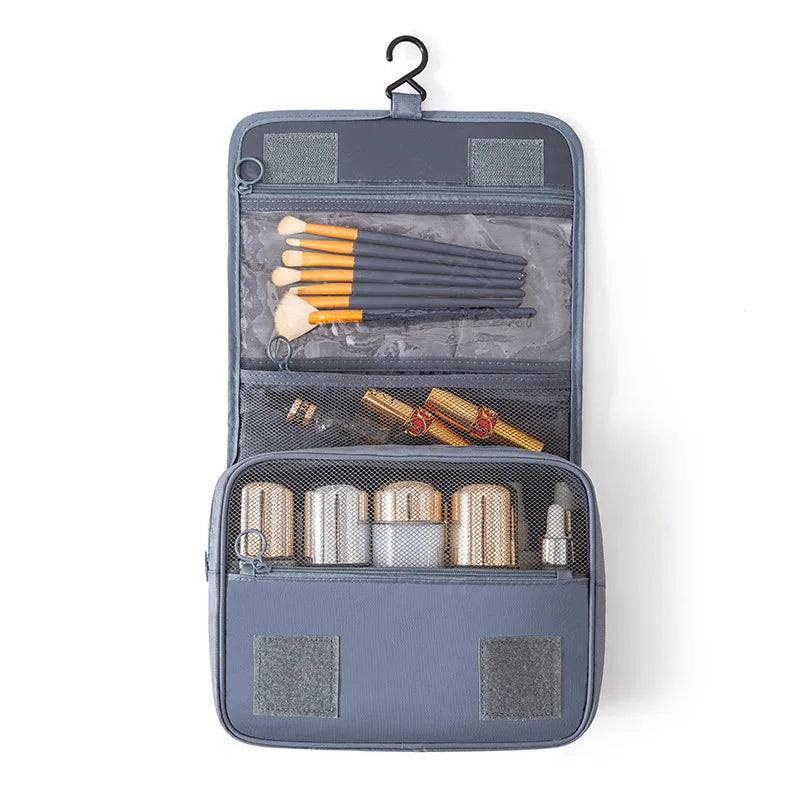 Portable Toiletry Washbag with Hanging Hook Waterproof Women Bathroom Cosmetic Storage Bag Large Capacity Travel Men Makeup Case