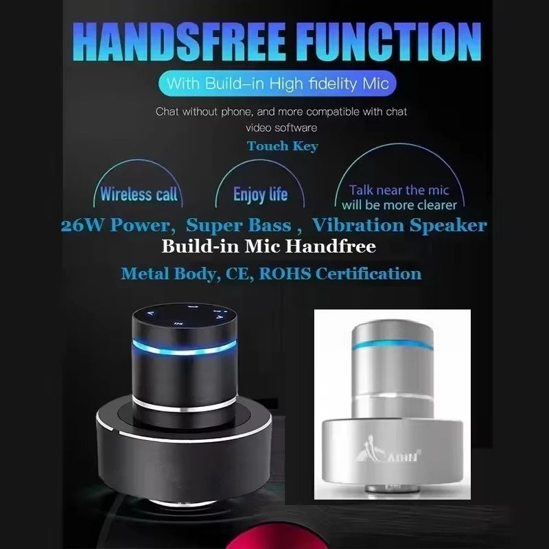 Adin 26w Vibro Enceinte Bluetooth Mini Subwoofer Portable Sans Fil Voisine Vibration Résonance Musique Colonnes Pour Téléphone