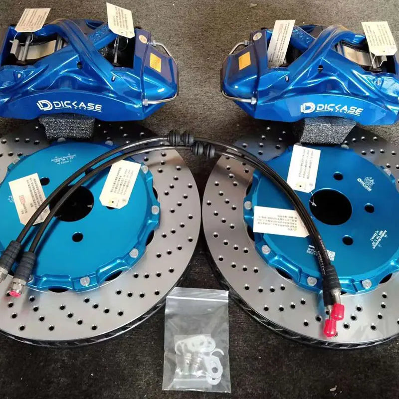 Dicase Brake Aftermarket Part Front and Rear With Electronic Parking Caliper Oxidized Blue drilled disc for Toyota ALPHARD/Camry