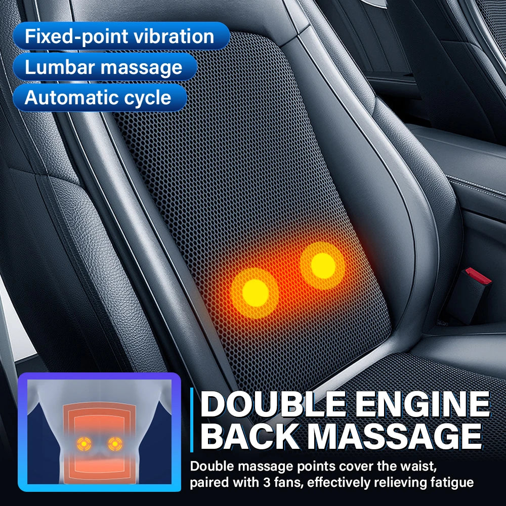 Car Seat Cooler Pad 16-Fan Car Seat Cooling Cushion with Massage 12V Ventilated Car Seat Pad Universal Anti-Slip Car Seat Cover