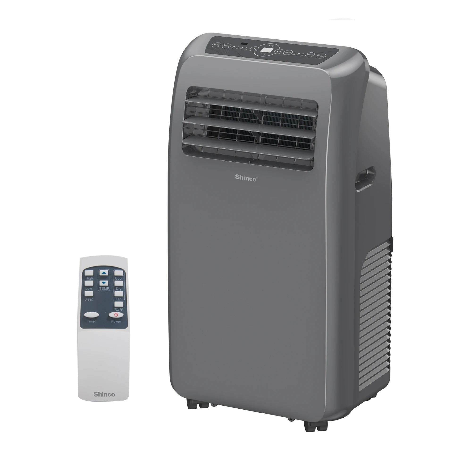 Shinco Grey Portable Air Conditioner Heater and Cool , Ac Heater Combo Window Unit, Portable AC Unit with Dehumidifier & Fan, Cools & Heats,Remote Control and Window Kit