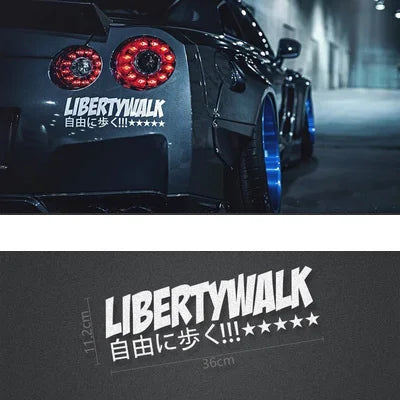 Performance Liberty Walk LB Rising Wide-bodied Modified Racing Bumper Sticker Reflective Car Window Hood Body Vinyl Decal