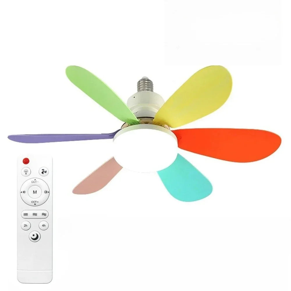 Ventilateur de Plafond LED avec Télécommande, Petit Ventilateur de Plafond avec Lumière, Ventilateur sans Fil pour Cuisine Chambre Petite Pièce