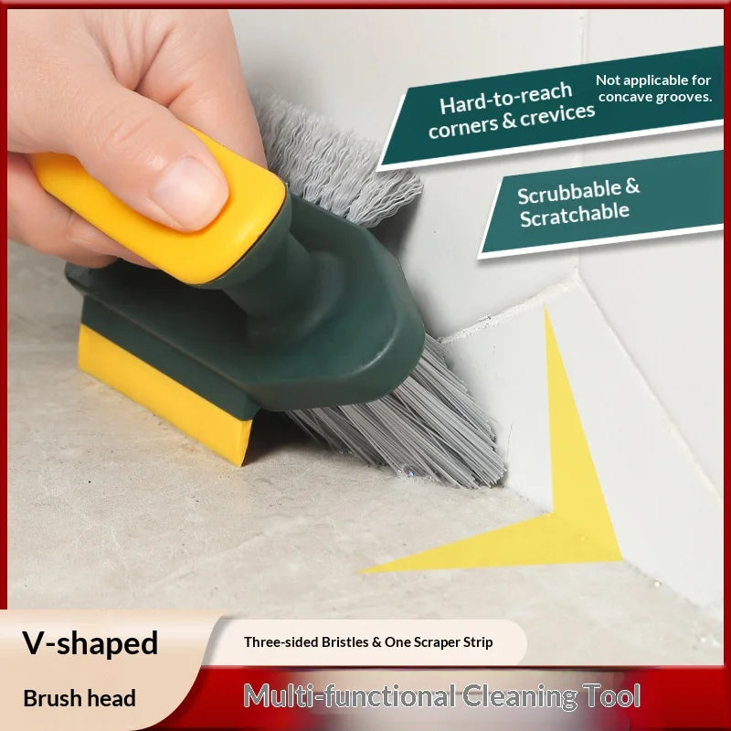 Gap Cleaning Brush 3 in 1 Scrape Brush Bathroom Floor Tile Grout Scrubber Multi-functional No Dead Corner Hard Bristle Kitchen C