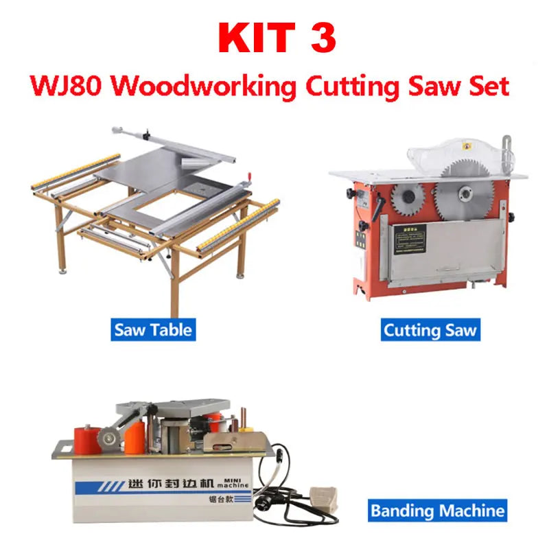Multi-functional Push Table Saw Precision Guide Rail Folding Electric Panel Saw Kit with Cutting Saw Banding Machine Option Saw