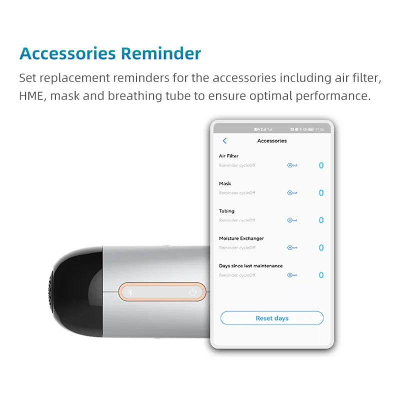 BMC M1Mini Portable CPAP Machine Auto Automatic Pressure Adjustment Travel CPAP For Severe Snoring Supports iOS/Android Apps