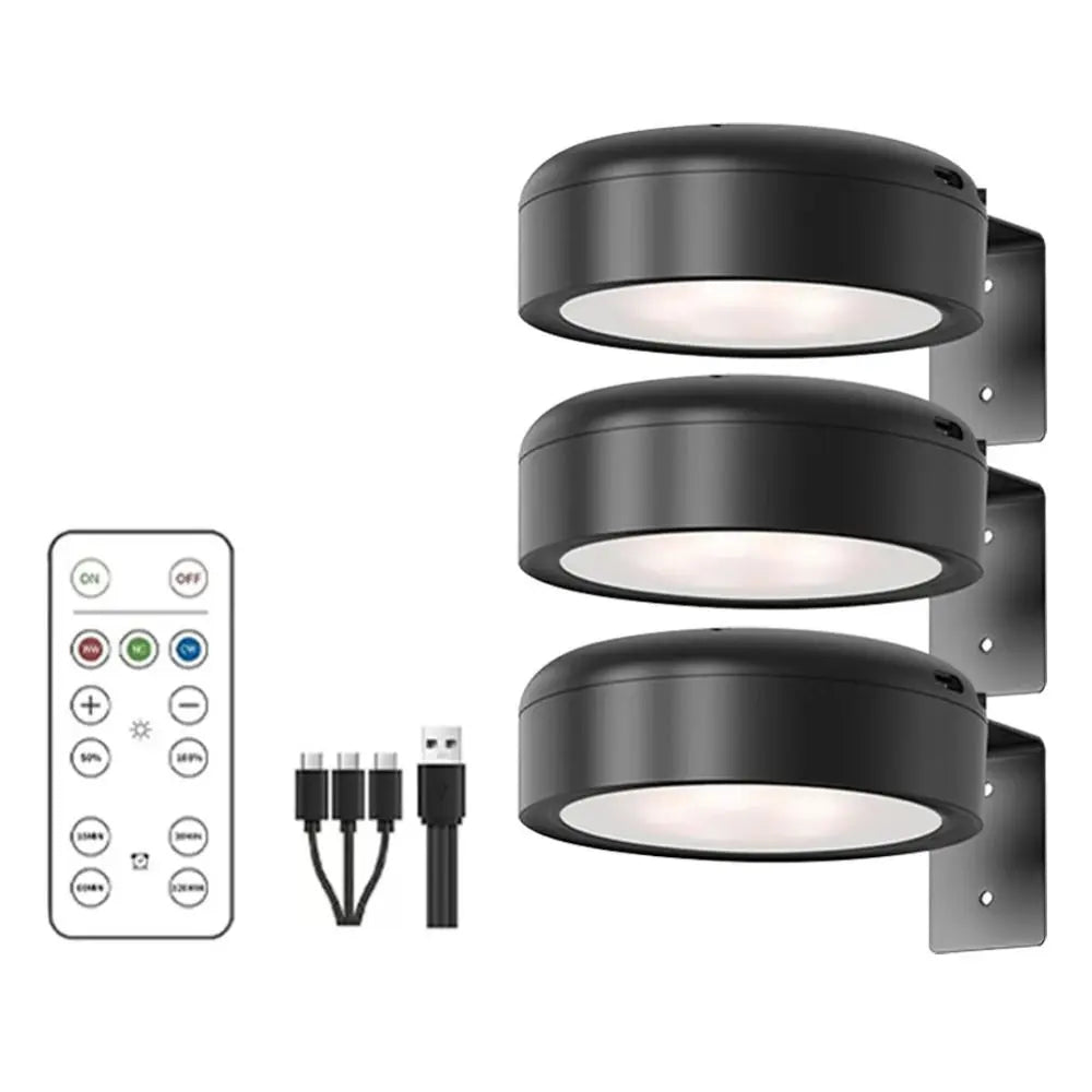 1/2/3Pcs Wall Mounted Magnetic LED Light Rechargeable Dimmable Wireless Picture Light with Control Remote Adjustable Timer