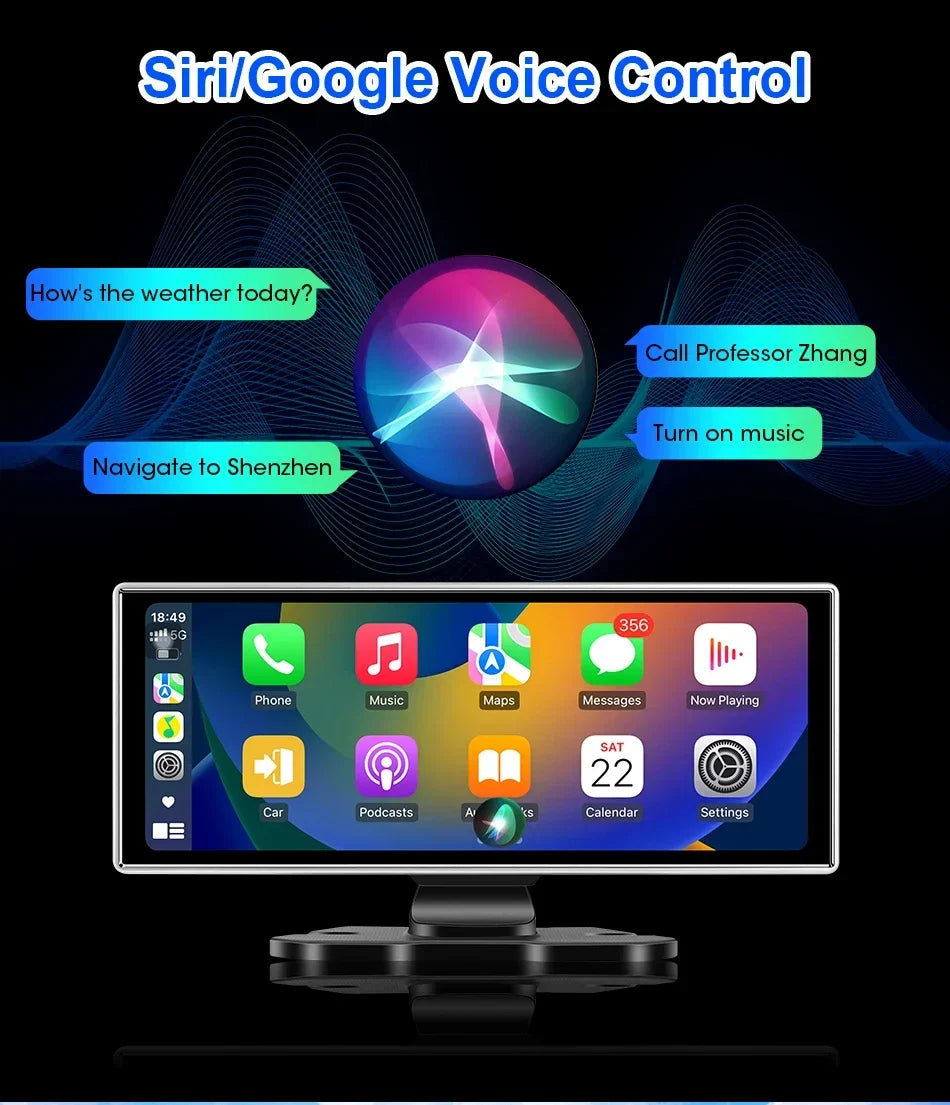 Srnubi 11.26" Dash Cam Rearview Carplay Android Auto 4K DVR Navigation Player Dual Lens Recorder Dashboard WIFI BT AUX GPS FM