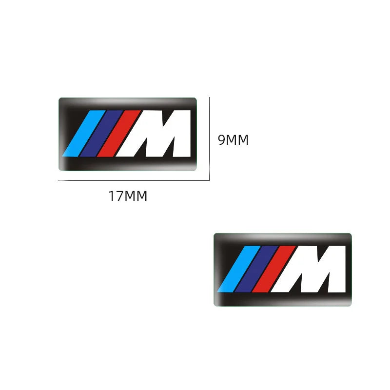 For BMW M Performance E84 E87 X5 E70 F25 E90 E91 F01 F02 E60 E61 F10 F15 F30 M3 M5 E64 4pc Car Sticker Steering Wheel Hub Decals