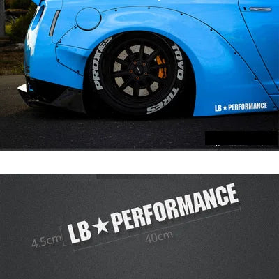 Performance Liberty Walk LB Rising Wide-bodied Modified Racing Bumper Sticker Reflective Car Window Hood Body Vinyl Decal