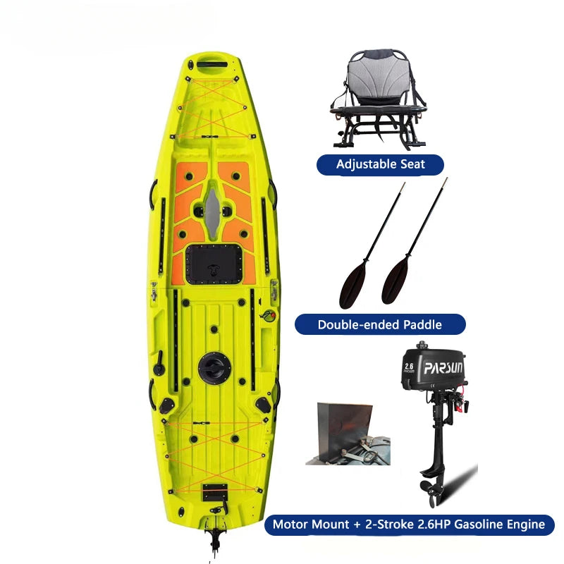 Modular Kayak LLDPE Fishing Boat Motorized Canoe Seat Paddle Rotomolded Portable Take Apart Raft Angling Drift Engine Water Gear