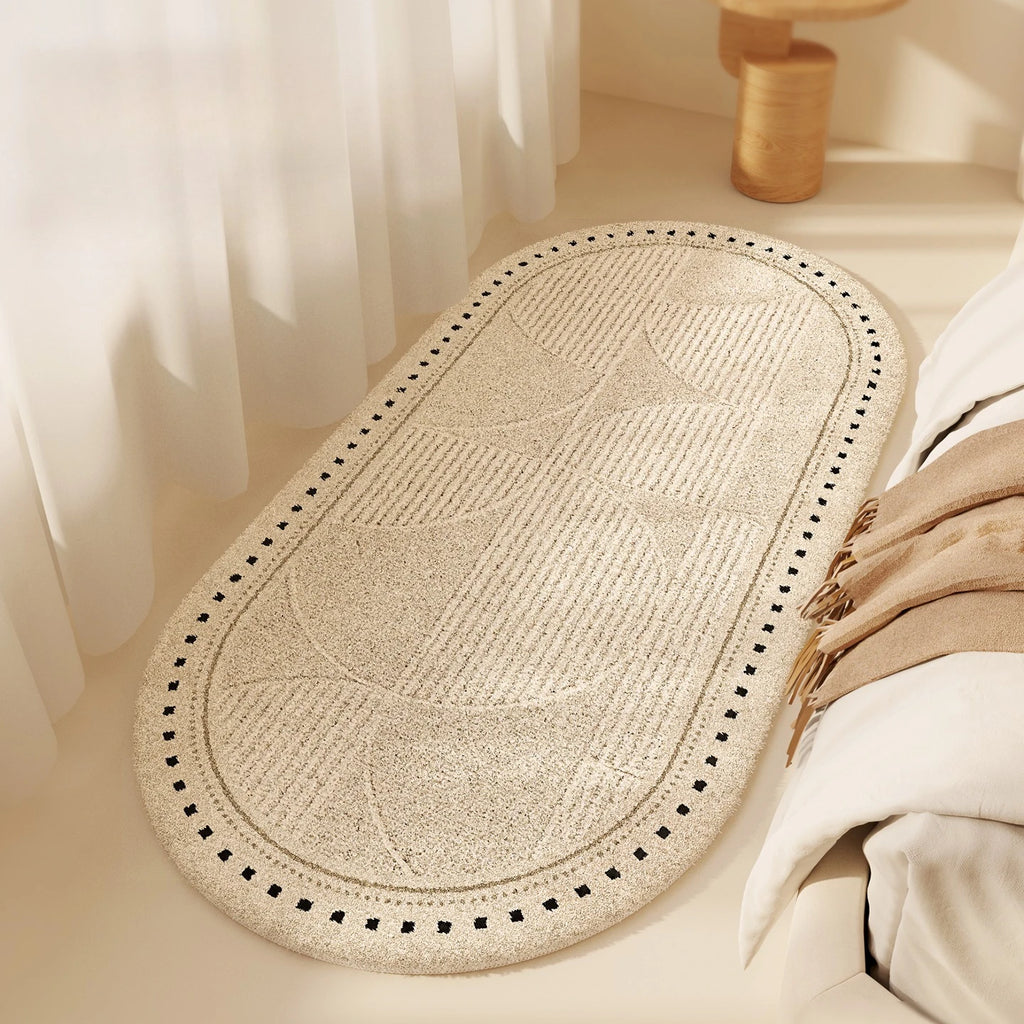 Tapis de style moderne pour chambre à coucher, doux et moelleux, pour la décoration du salon, tapis simple et épais en peluche pour le chevet, lavable, pour le salon.