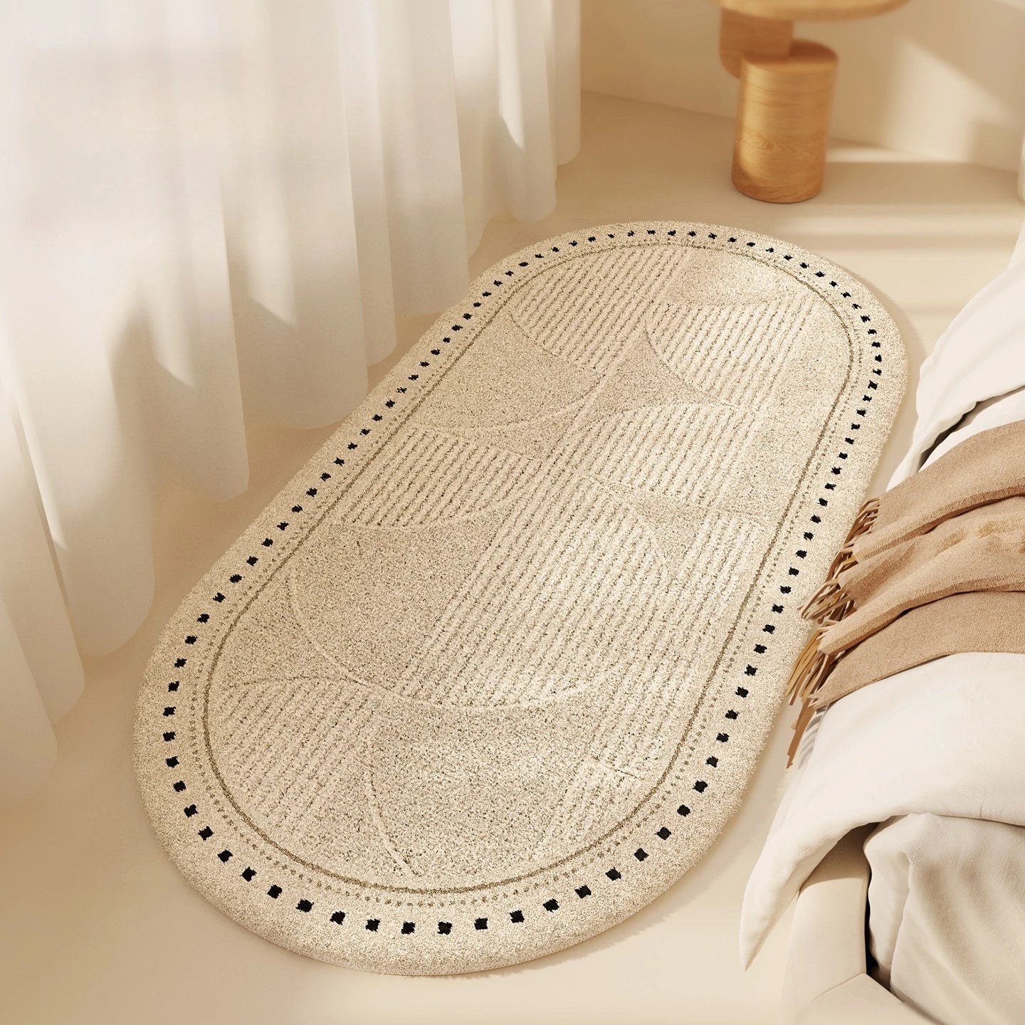 Tapis de style moderne pour chambre à coucher, doux et moelleux, pour la décoration du salon, tapis simple et épais en peluche pour le chevet, lavable, pour le salon.