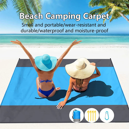 200*210cm Sandproof Beach Blanket Waterproof Beach Mat Portable Lightweight Picnic Blanket Camping Mat For Travel Hiking Sports