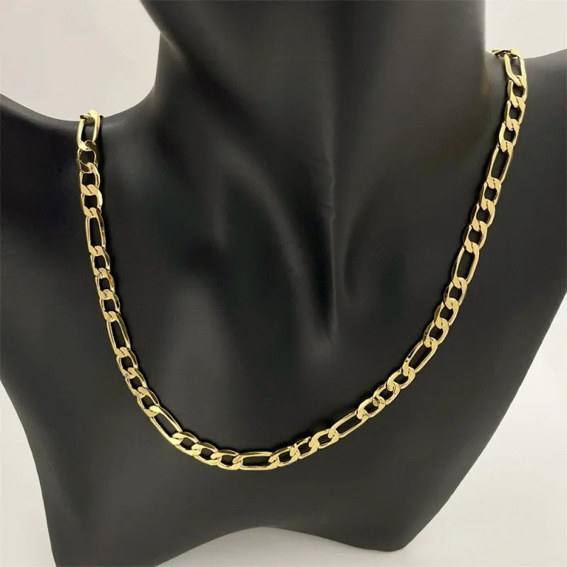 9999 24K pure gold men's flat bottomed chain Boss necklace simple and elegant, men's exclusive gold jewelry gold necklace