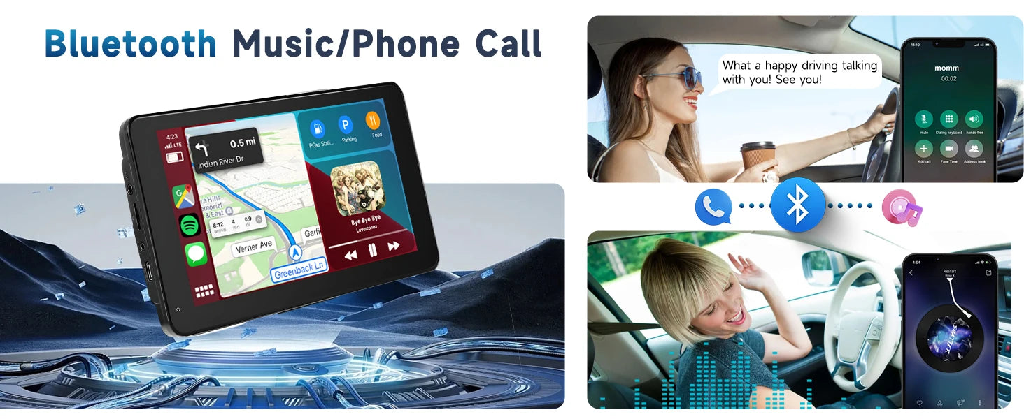 Universal Portable IPS 7inches android auto Apple CarPlay Car Radio Video Mp5 Wireless Carplay Screen for IOS Android