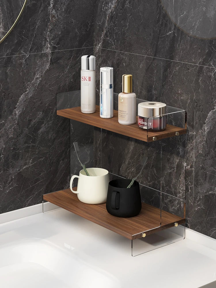 Bathroom Vanity Shelf Cosmetics Shelf Bathroom Vanity Skincare Desktop Storage Box Bathroom Organizer
